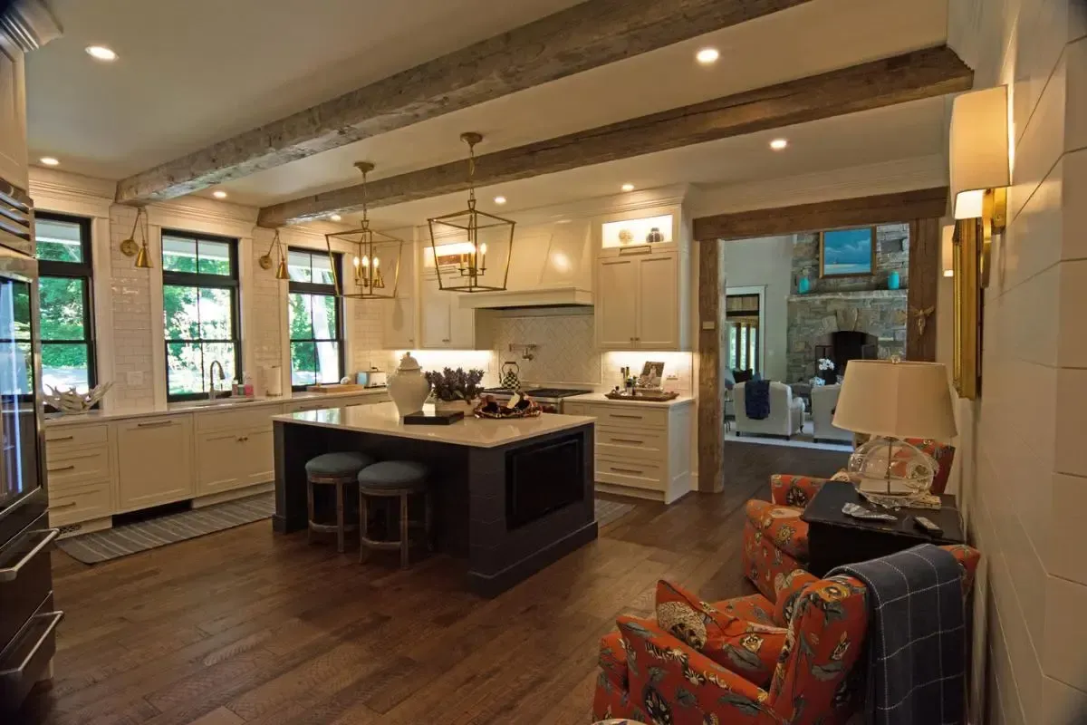 Kitchen with an oversized central island