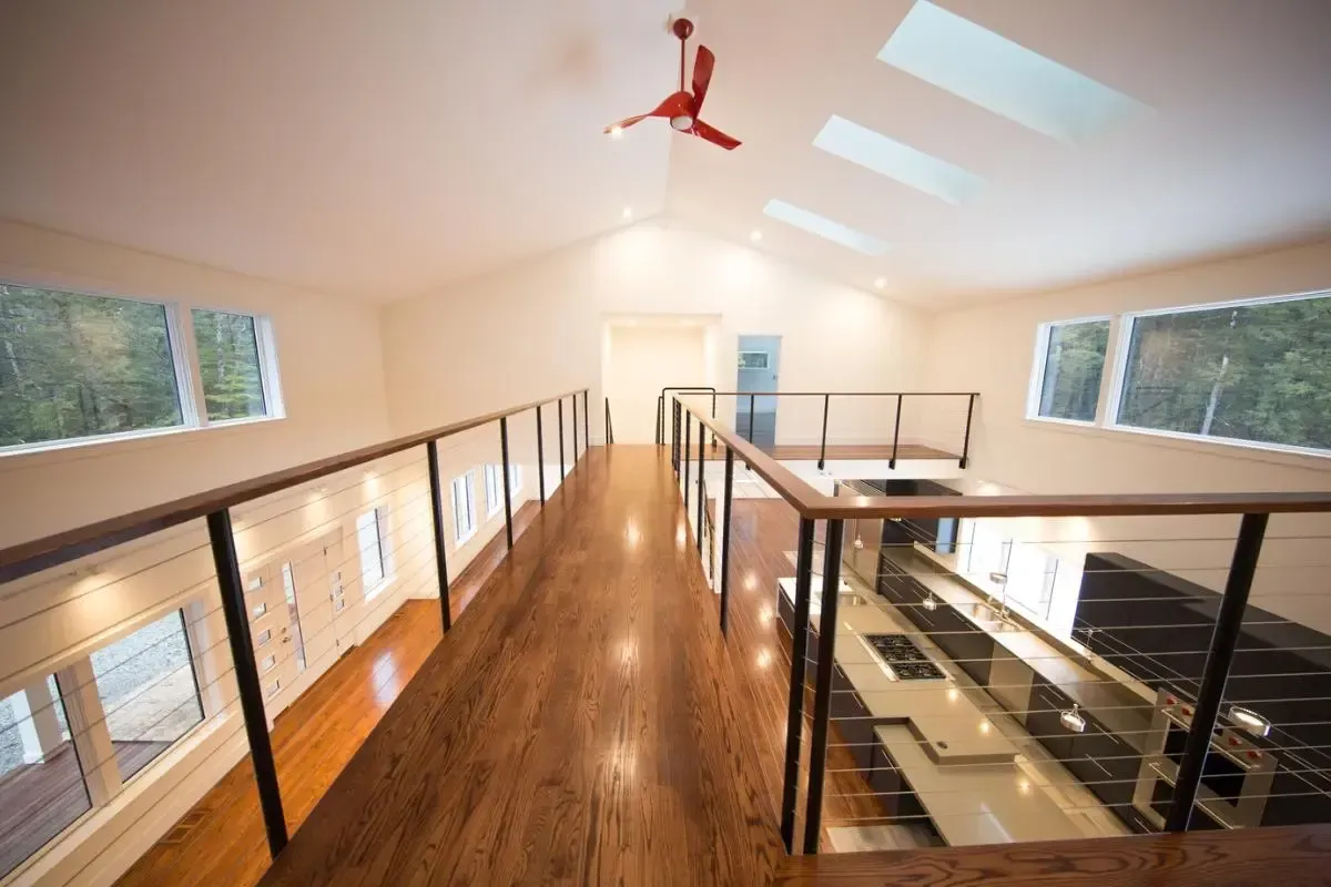 Ceiling fan centered in the living space